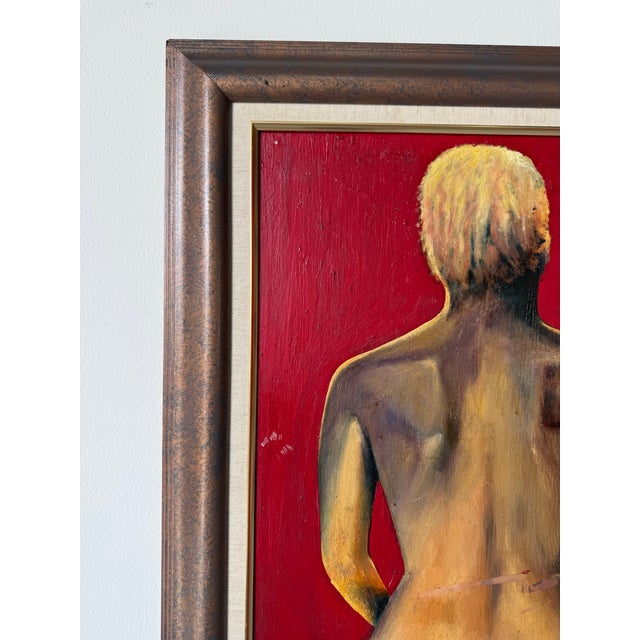 2000 - 2009 Luis Valle " Sit and Ponder" Figurative Oil on Panel Painting For Sale - Image 5 of 12
