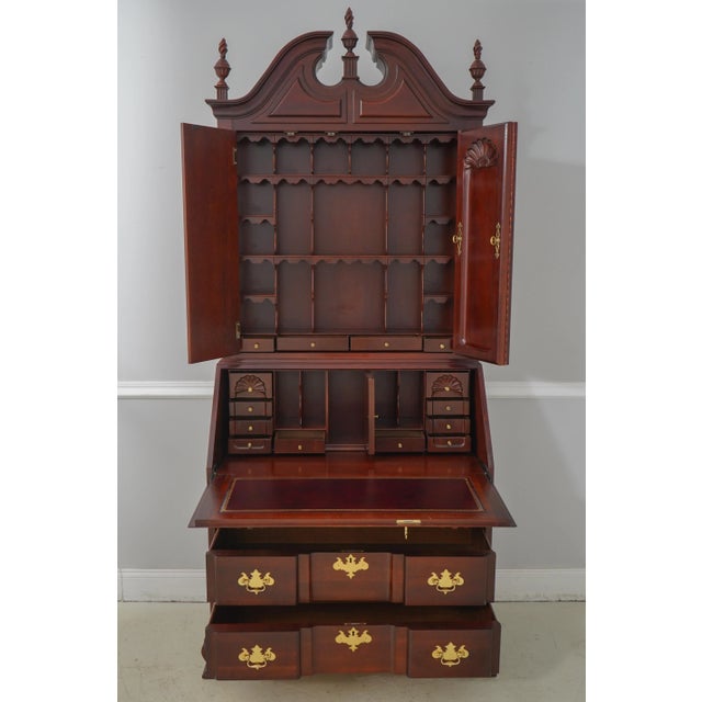 Chippendale Jasper Blockfront Goddard Style Secretary Desk For Sale - Image 3 of 12