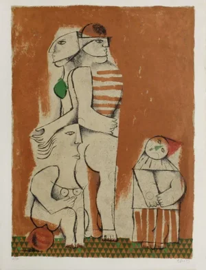 1977 Samy Briss Les Saltimbanques Lithograph