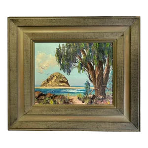 Mid-Century Thomas Fisk Goff Plein Air Seascape Oil Painting