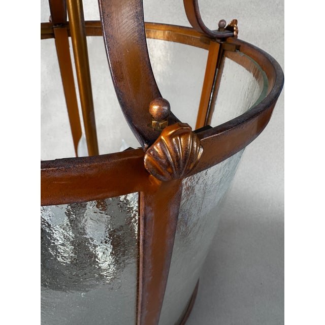 1990s Very Large French Hall Jar Lantern Pendant Ceiling Fixture For Sale - Image 5 of 6