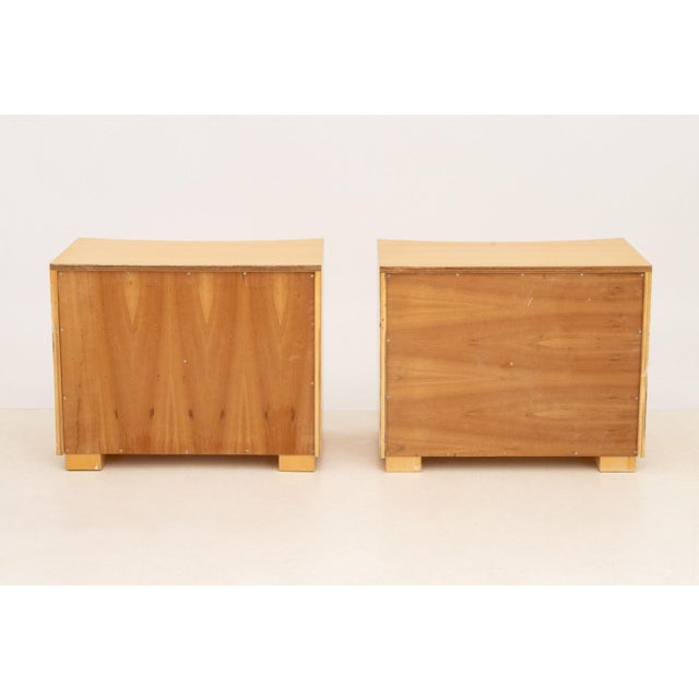 Wood Modern Maple Concave Bedside Tables, Pair For Sale - Image 7 of 7