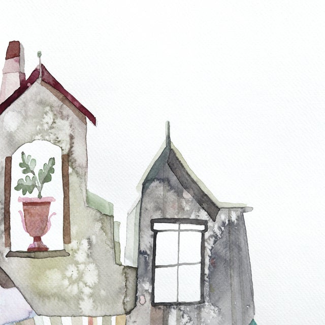 The Lovely Magnolia - Original Botanical Architecture Watercolor Painting on Paper For Sale - Image 4 of 6