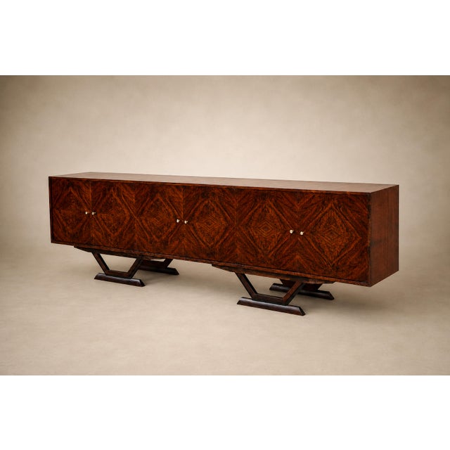 Monumental Brazilian Rosewood Credenza With Geometric Veneer Work by Móveis Teperman, 1950s For Sale - Image 18 of 18