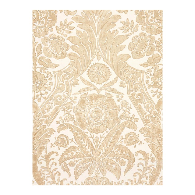 The House of Scalamandre Luciana Damask Print Wallcovering, Sand For Sale