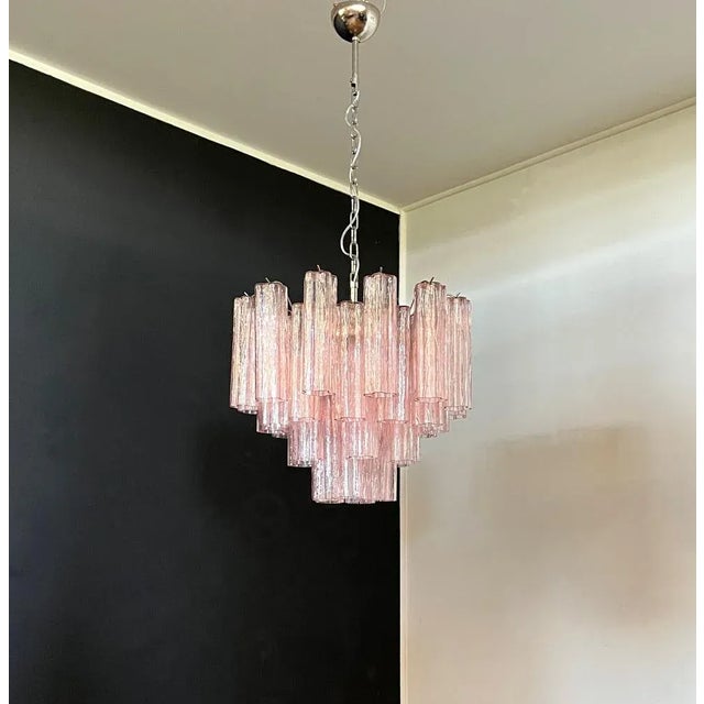 Murano Glass Tube Chandelier For Sale - Image 11 of 13