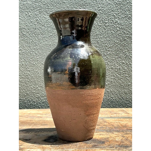 Late 20th Century Vintage Original Studio Pottery Vase For Sale - Image 5 of 12