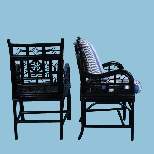 Late 20th Century Pair of Brighton Style Black Chairs For Sale - Image 5 of 6