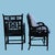 Late 20th Century Pair of Brighton Style Black Chairs For Sale - Image 5 of 6