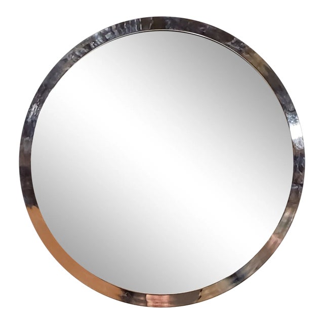 Vintage Polished Steel Mirror by Kaizo Oto for Dia For Sale