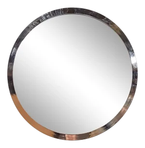 Vintage Polished Steel Mirror by Kaizo Oto for Dia