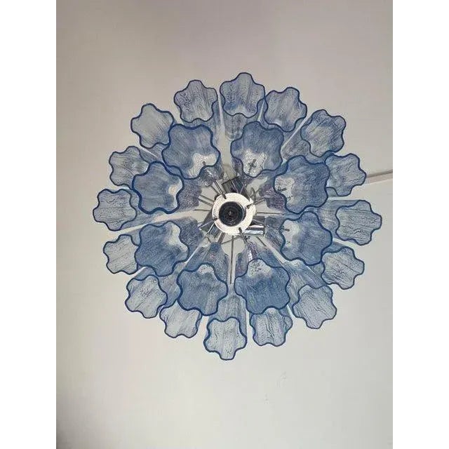 Blue Murano Glass Tronchi Chandelier in the style of Venini by Simoeng For Sale - Image 9 of 13