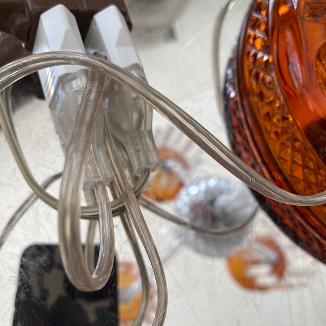 Glass Saint Louis "Maharadja" Amber & Clear Crystal Candelabra For Sale - Image 7 of 10