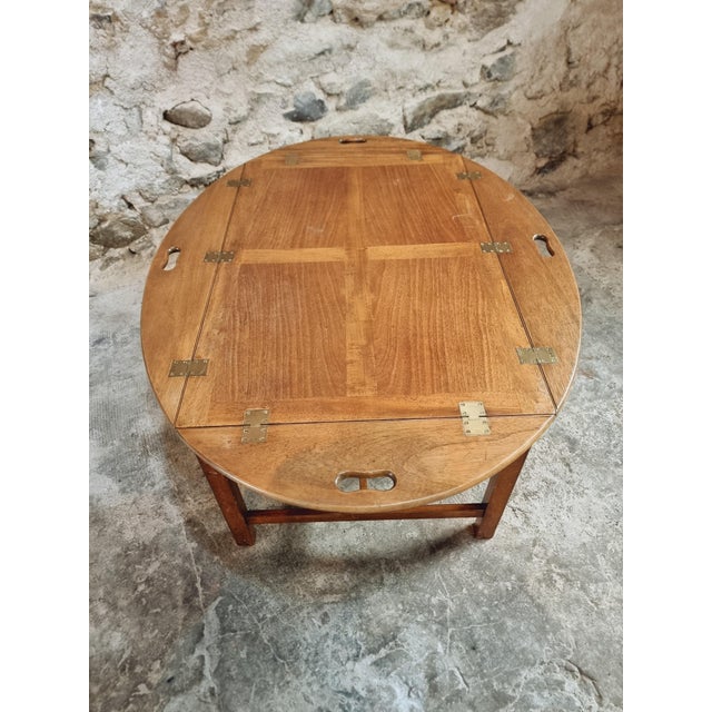 Vintage Nautical Butlers Tray Coffee Table in Mahogany and Walnut, 1960s For Sale - Image 4 of 14
