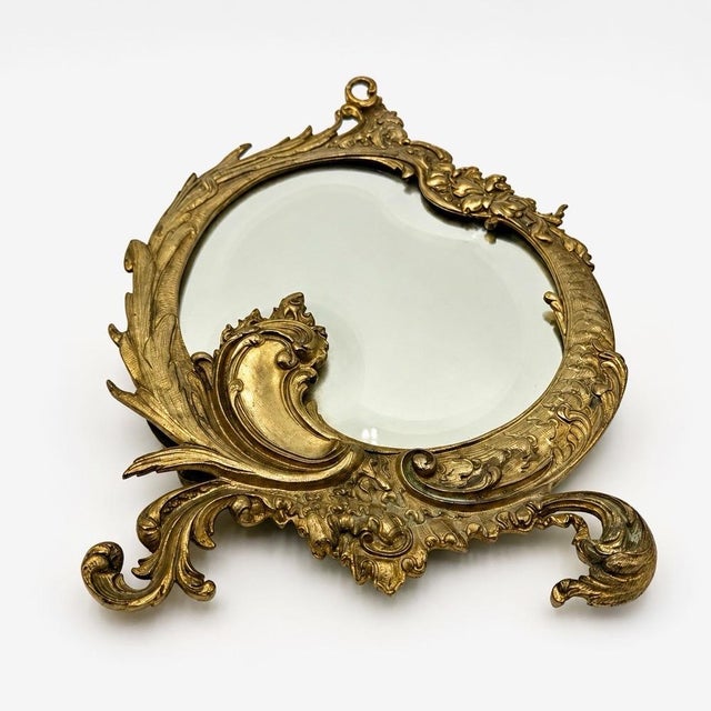 19th Century Napoleon III Gilt Bronze Vanity Mirror For Sale - Image 4 of 11