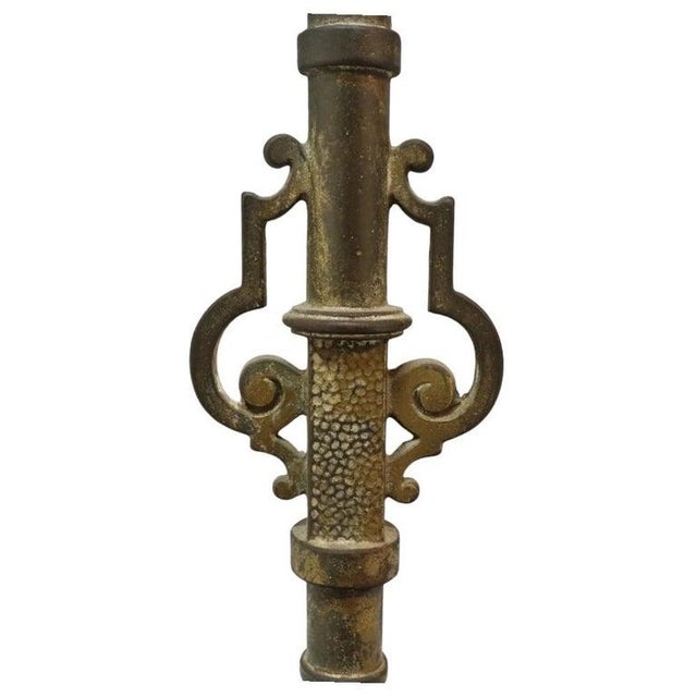 Antique Rembrandt Egyptian Revival Cast Iron & Brass Portrait Bridge Lamp C1930 For Sale - Image 12 of 14