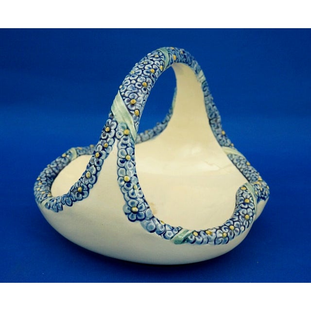 Art Deco Sculpture of Ceramic Basket by Wilhelm Peter August Sus for Karlsruhe, Germany, 1920s For Sale - Image 3 of 18