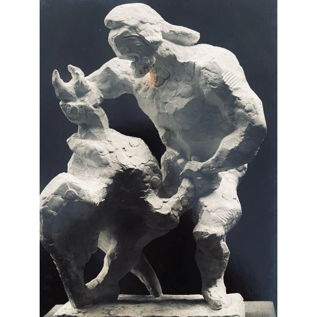 Marc Vaux, Vintage Silver Gelatin Photograph Jacques Lipchitz Sculpture Photo Signed, 1936 For Sale
