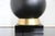 American Mid-Century Black Ceramic Table Lamp With Brass and Wood Base, 1960s For Sale In New York - Image 6 of 10