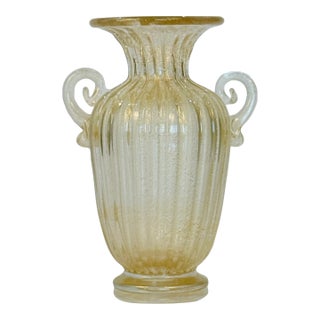 Alberto Dona 24k Gold Flecked Murano Vase For Sale