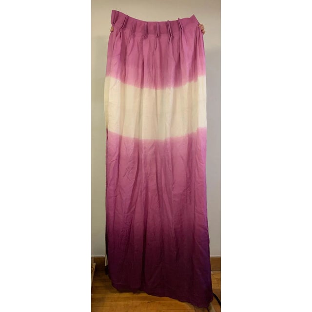 Pair of Pink Ombre Drapery Panels For Sale - Image 4 of 4