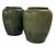 Ceramic A Pair of Large Mid-Century Modern Ribbed Green Glazed Ceramic Ovoid Planters For Sale - Image 7 of 12