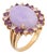 Vintage Lavender Jade Amethyst Diamond 14k Yellow Gold Cluster Ring, Size 5 For Sale