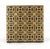 Metal Decorative Brass Pattern Shaped Cube Base Side Table w/ Smoke Mirrored Top MINT For Sale - Image 7 of 13