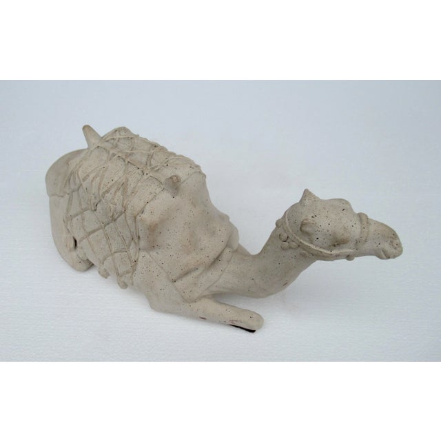 Antique White Vintage C1960's Cement Camel in Repose Sitting Position Decorative Accent And/Or Object For Sale - Image 8 of 13