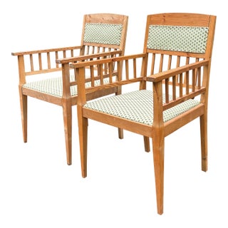 Pair of Mid 20th Century Scandinavian Pine Armchairs For Sale