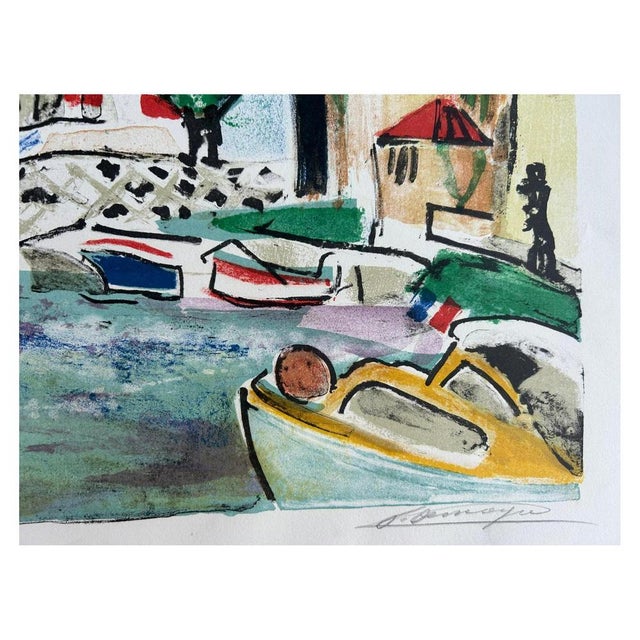 François Desnoyer, Port of Sainte Maxime, Original Lithograph For Sale - Image 5 of 8