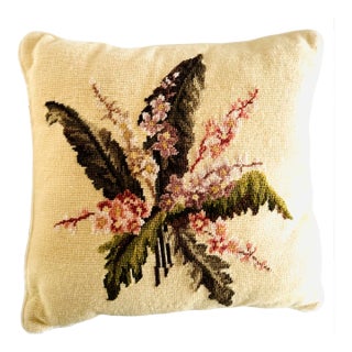 1990's Handmade Needlepoint Pillow For Sale