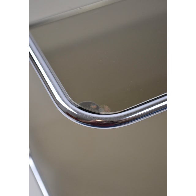 Italian Chrome and Smoked Glass Coffee Table on Casters, 1970s For Sale - Image 12 of 18