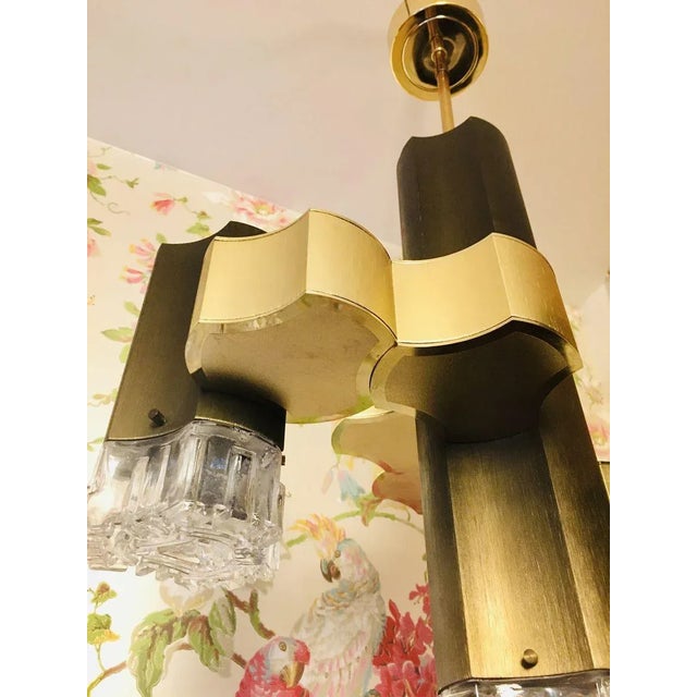 Italian Glass and Aluminum Ceiling Lamp by Gaetano Sciolari for Sciolari, 1970s For Sale - Image 3 of 13