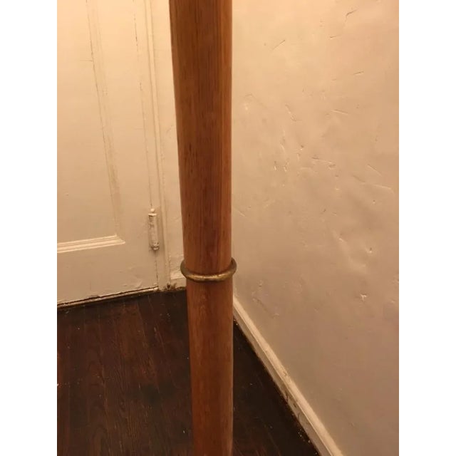 Modernistic Italian Framed Glass and Travertine Marble Palm Tree Floor Lamp For Sale - Image 4 of 13