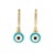 Turquoise Enamel Diamond Hoop Evil Eye Earrings, A Pair For Sale - Image 9 of 9