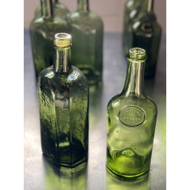 Bubbled Glass Water Bottles, France, 1925, Set of 17 For Sale - Image 9 of 14
