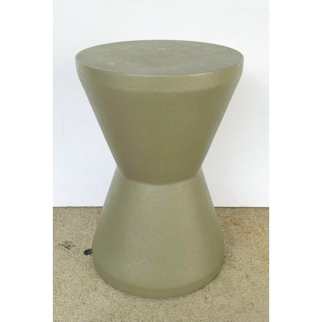 Made Goods Made Goods Gray Painted Leather Finished Allie Stool For Sale - Image 4 of 4