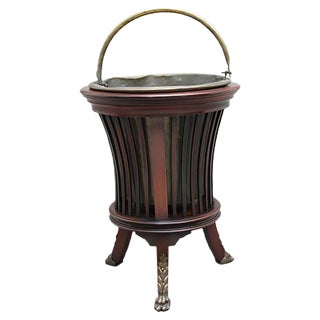Antique Mahogany and Brass Planters, Set of 2 For Sale