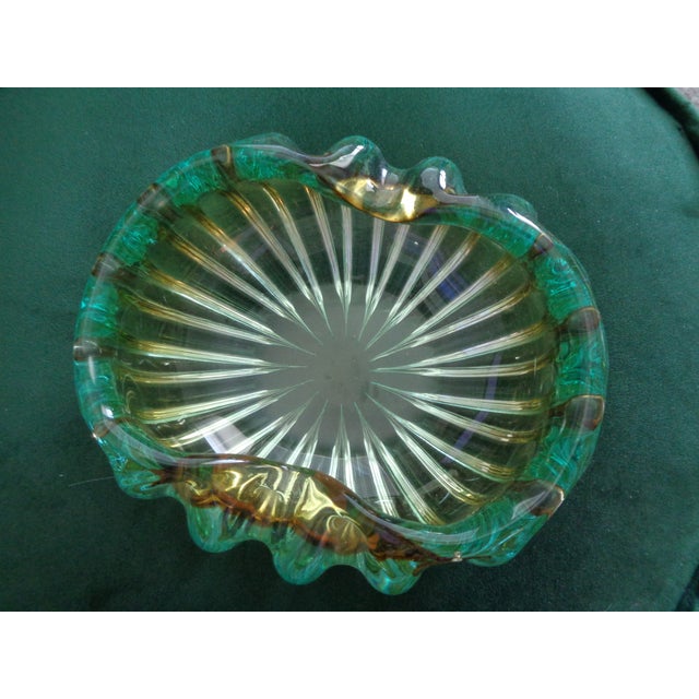 Mid-Century Modern Vintage Murano Style Glass Bowl For Sale - Image 3 of 4