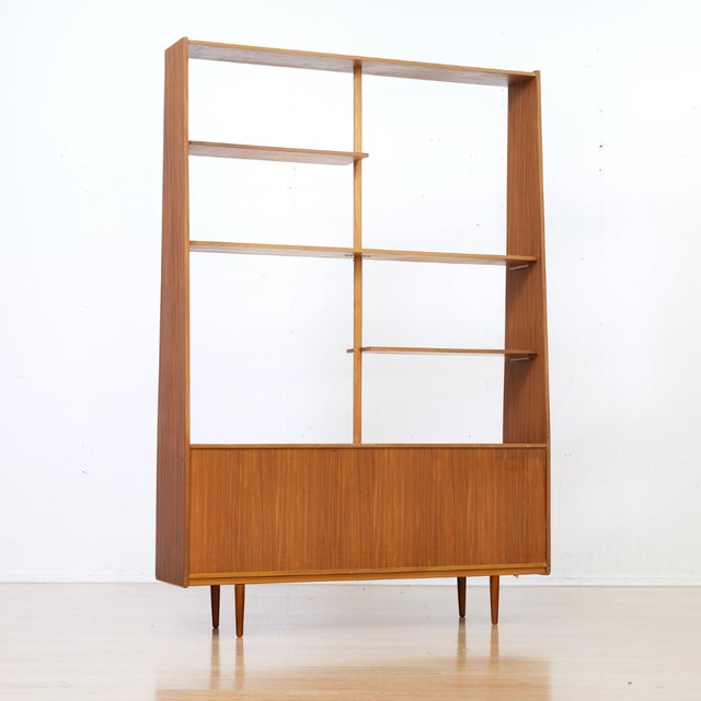 Mid Century Bookcase Room Divider in Teak For Sale - Image 4 of 10