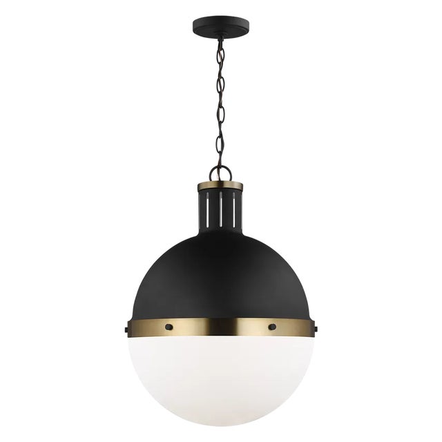 Visual Comfort Thomas O'Brien By Visual Comfort Studio Hanks 1-Light Large Pendant in Midnight Black For Sale - Image 4 of 5
