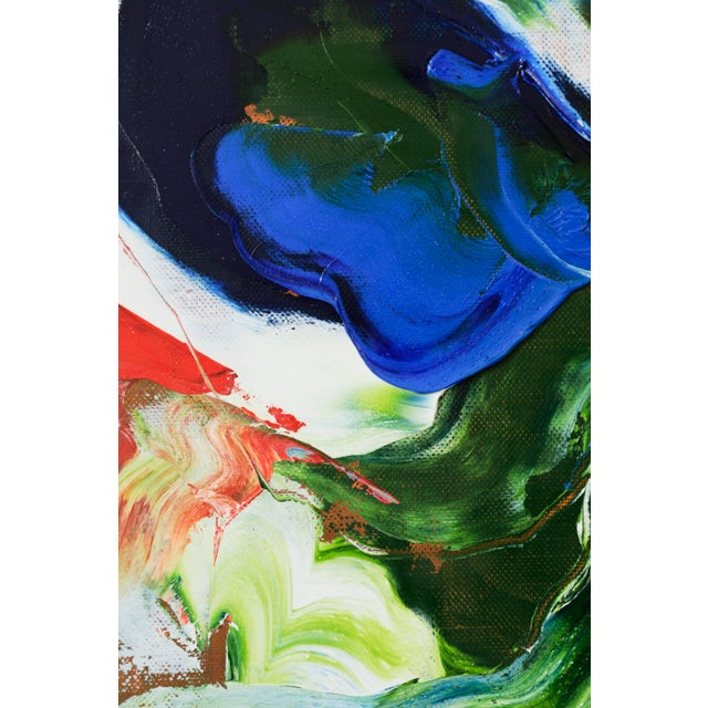 "Underwater / Orange and Blue" Large Abstract Oil Painting by Simon Findlay For Sale - Image 9 of 11