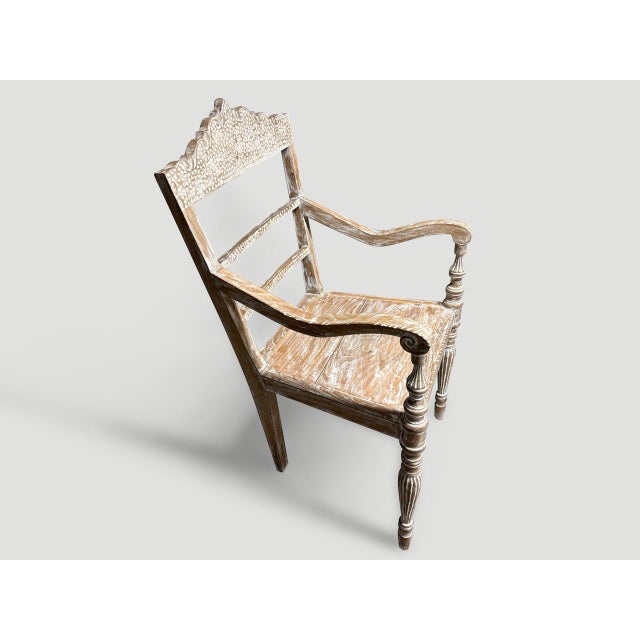 Andrianna Shamaris Raffles Shell Inlaid Chair For Sale - Image 4 of 6