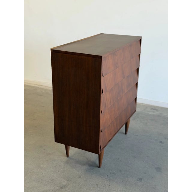 1960s Louvered Walnut Highboy For Sale - Image 13 of 16