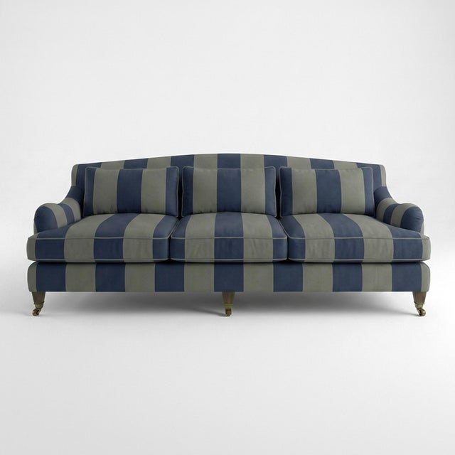 Not Yet Made - Made To Order Sophie Conran Felix 4 Seater Sofa in Woodland Navy/Olive Wide Stripes For Sale - Image 5 of 5