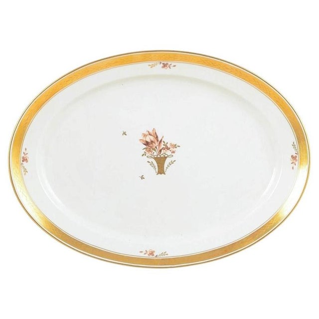 1960s Large Oval Golden Basket Serving Platter in Porcelain from Royal Copenhagen, 1966 For Sale - Image 5 of 5