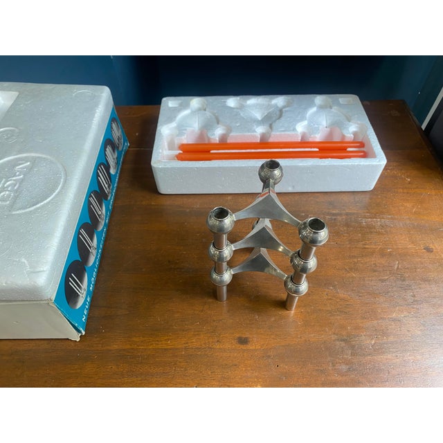 Vintage S22 Candlesticks and Adjustable Candles by Nagel, 1970s, Set of 3 For Sale - Image 13 of 18