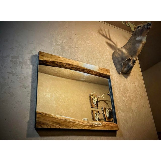 Custom Live Edge Walnut Mirror – Handcrafted Rustic Elegance for Your Home For Sale - Image 4 of 7