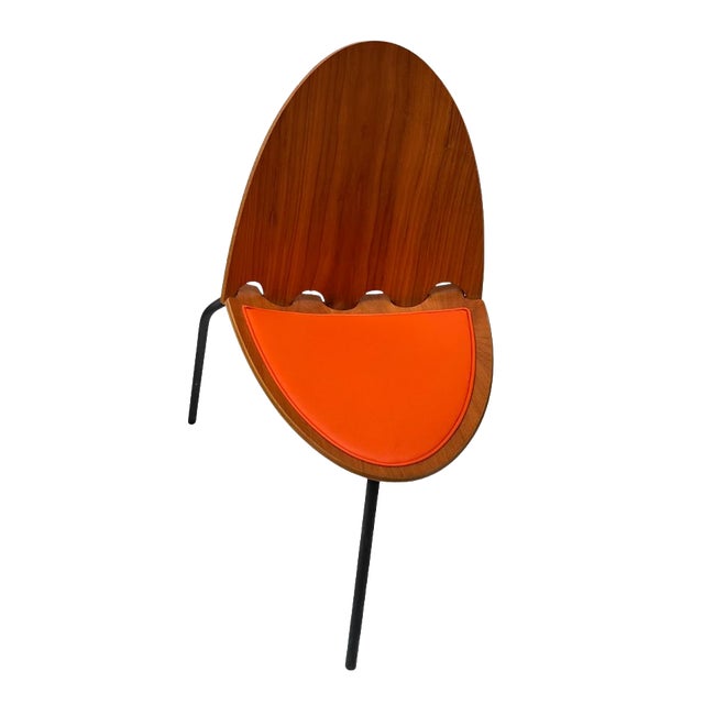 A6 Chairs in Wood and Leather by Joseph-André Motte for Steiner, France, 2000s, Set of 6 For Sale